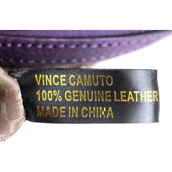 Vince Camuto PURPLE GENUINE LEATHER SHOULDER BAG HANDBAG TOTE HOBO PURSE - Picture 12 of 16